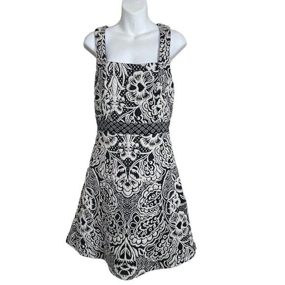 Ett:Twa Anthropologie Valery Floral Jacquard Knit A-Line Dress Size Small - Picture 3 of 10